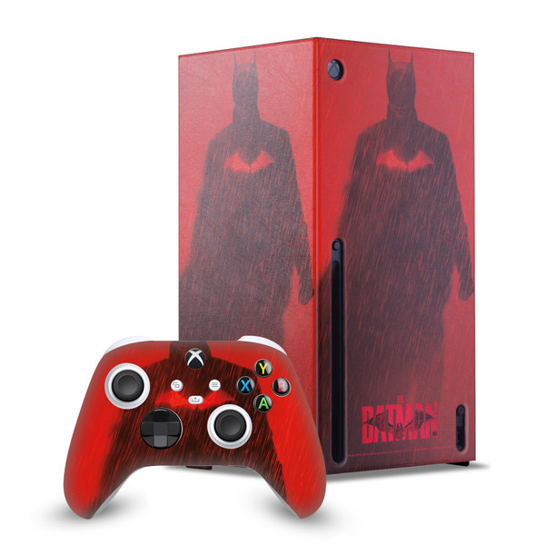 The Batman Neo-Noir and Posters Red Rain Game Console Wrap and Game Controller Skin Bundle for Microsoft Series X Console & Controller