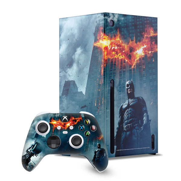 The Dark Knight Key Art Batman Poster Game Console Wrap and Game Controller Skin Bundle for Microsoft Series X Console & Controller