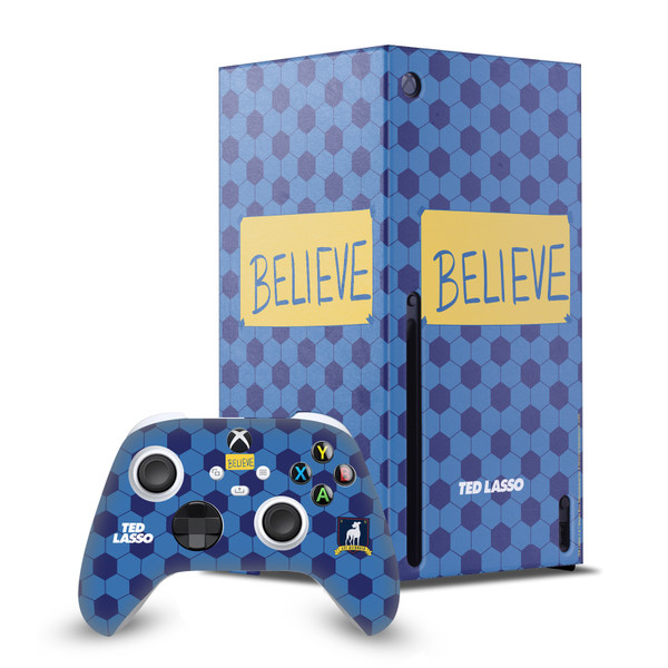 Ted Lasso Season 1 Graphics Believe Game Console Wrap and Game Controller Skin Bundle for Microsoft Series X Console & Controller