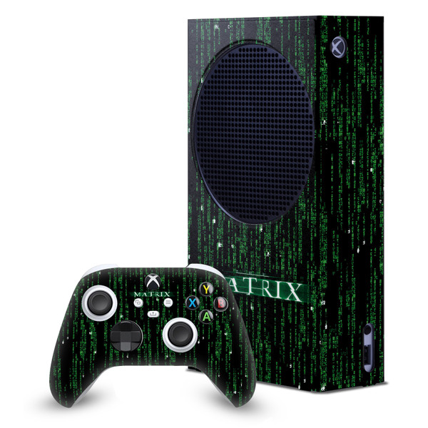 The Matrix Key Art Codes Game Console Wrap and Game Controller Skin Bundle for Microsoft Series S Console & Controller