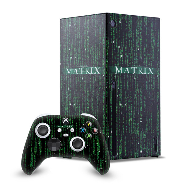 The Matrix Key Art Codes Game Console Wrap and Game Controller Skin Bundle for Microsoft Series X Console & Controller