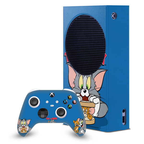 Tom and Jerry Graphics Character Art Game Console Wrap and Game Controller Skin Bundle for Microsoft Series S Console & Controller