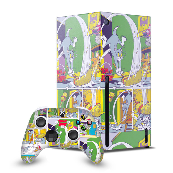 Tom and Jerry Graphics Indoor Chase Game Console Wrap and Game Controller Skin Bundle for Microsoft Series X Console & Controller