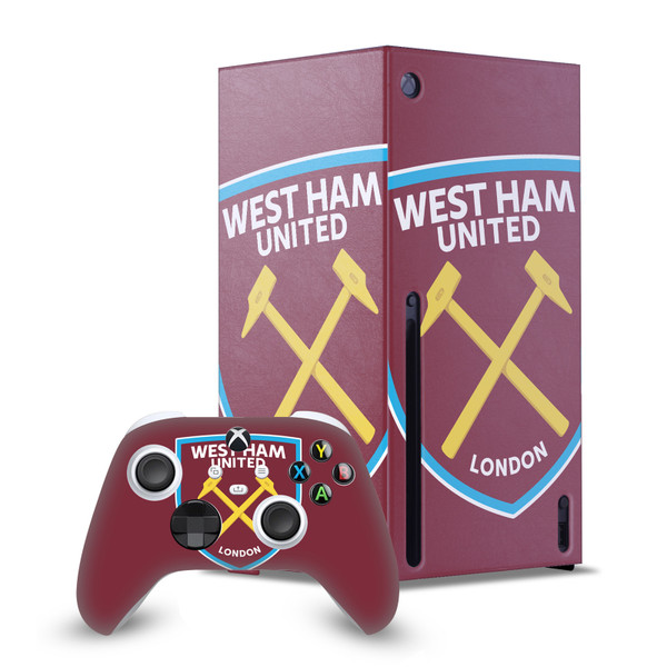 West Ham United FC Art Oversized Game Console Wrap and Game Controller Skin Bundle for Microsoft Series X Console & Controller