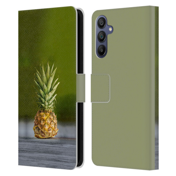 Pixelmated Animals Surreal Pets Pineapple Turtle Leather Book Wallet Case Cover For Samsung Galaxy A15