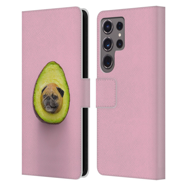 Pixelmated Animals Surreal Pets Pugacado Leather Book Wallet Case Cover For Samsung Galaxy S24 Ultra 5G