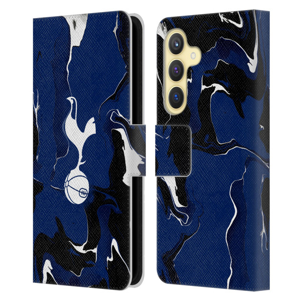 Tottenham Hotspur F.C. Badge Marble Leather Book Wallet Case Cover For Samsung Galaxy S24 5G