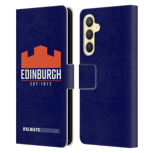 Edinburgh Rugby Logo 2 Always Edinburgh Leather Book Wallet Case Cover For Samsung Galaxy S23 FE 5G