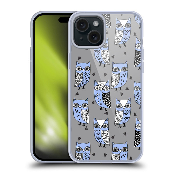 Andrea Lauren Design Birds Owls Soft Gel Case for Apple iPhone 15 Plus