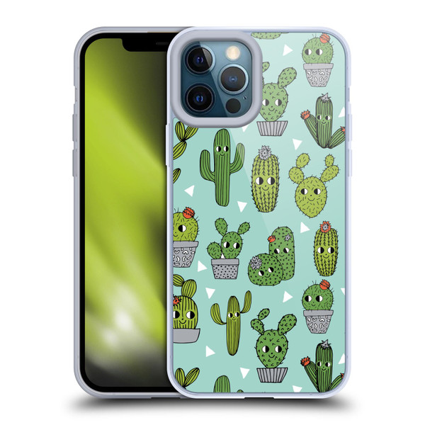 Andrea Lauren Design Plant Pattern Happy Cactus Soft Gel Case for Apple iPhone 12 Pro Max