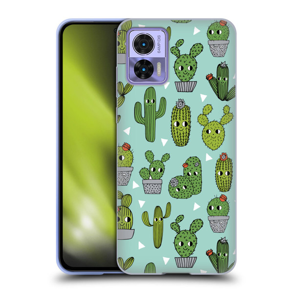 Andrea Lauren Design Plant Pattern Happy Cactus Soft Gel Case for Motorola Edge 30 Neo 5G