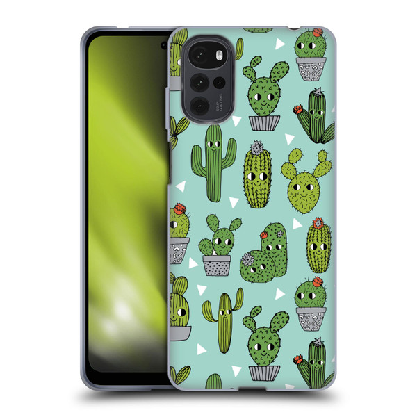 Andrea Lauren Design Plant Pattern Happy Cactus Soft Gel Case for Motorola Moto G22