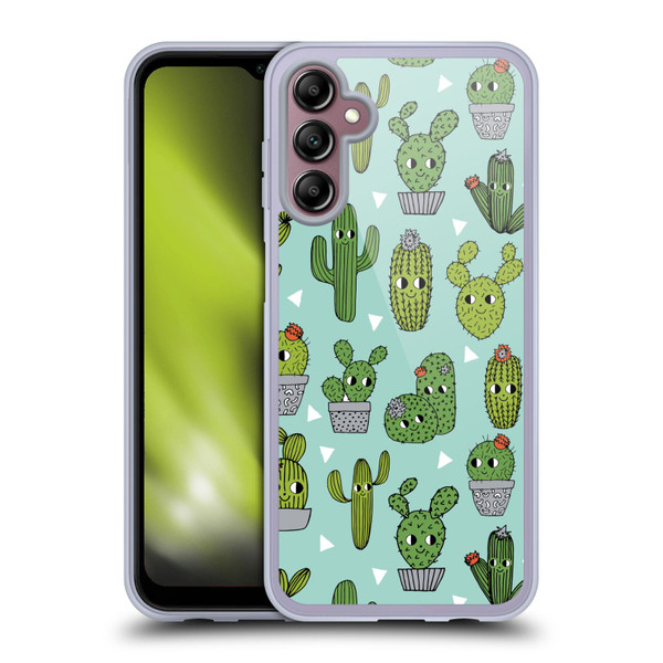 Andrea Lauren Design Plant Pattern Happy Cactus Soft Gel Case for Samsung Galaxy A14 5G