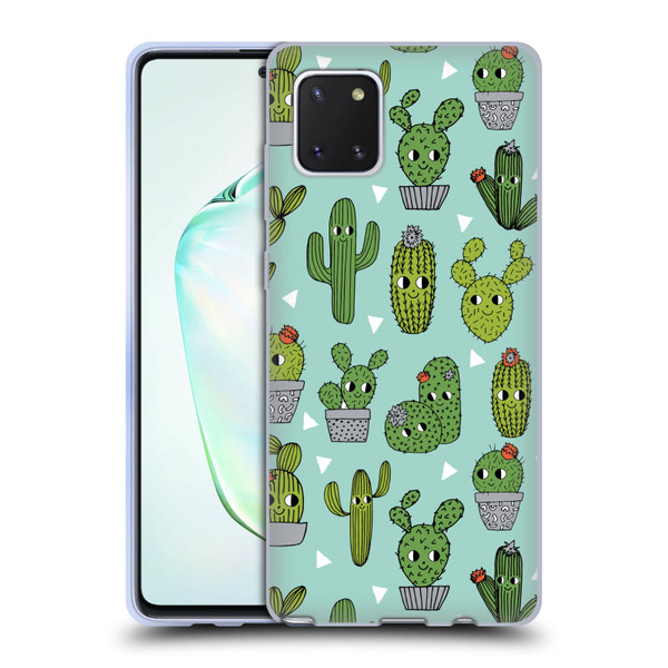 Andrea Lauren Design Plant Pattern Happy Cactus Soft Gel Case for Samsung Galaxy Note10 Lite