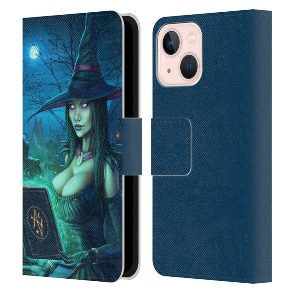 Christos Karapanos Dark Hours Witch Leather Book Wallet Case Cover For Apple iPhone 13 Mini