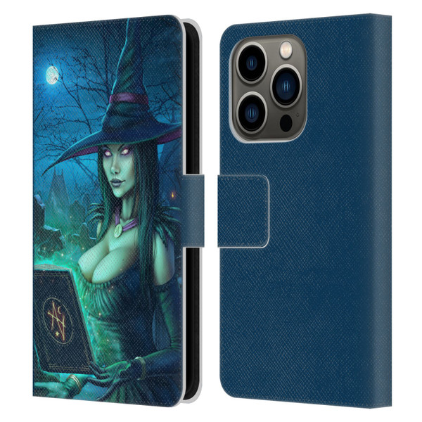 Christos Karapanos Dark Hours Witch Leather Book Wallet Case Cover For Apple iPhone 14 Pro