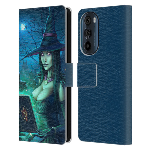 Christos Karapanos Dark Hours Witch Leather Book Wallet Case Cover For Motorola Edge 30