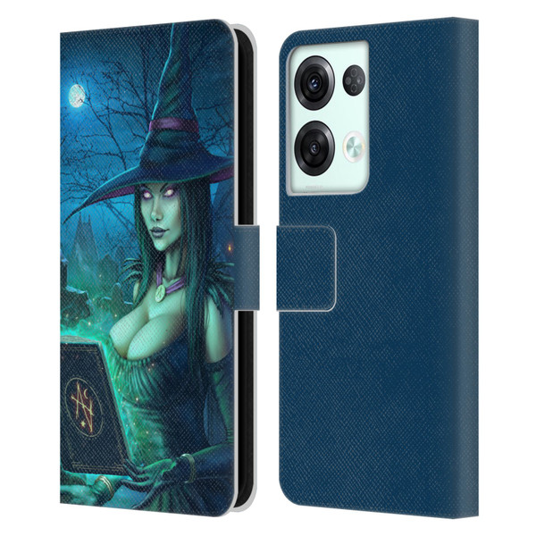 Christos Karapanos Dark Hours Witch Leather Book Wallet Case Cover For OPPO Reno8 Pro