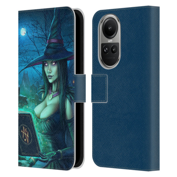 Christos Karapanos Dark Hours Witch Leather Book Wallet Case Cover For OPPO Reno10 5G / Reno10 Pro 5G