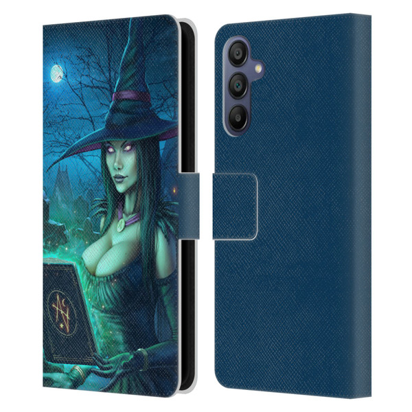 Christos Karapanos Dark Hours Witch Leather Book Wallet Case Cover For Samsung Galaxy A15