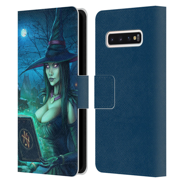 Christos Karapanos Dark Hours Witch Leather Book Wallet Case Cover For Samsung Galaxy S10