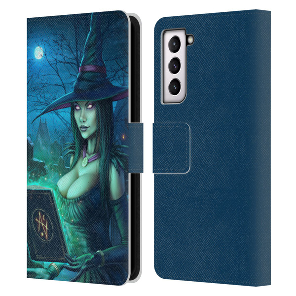 Christos Karapanos Dark Hours Witch Leather Book Wallet Case Cover For Samsung Galaxy S21 5G