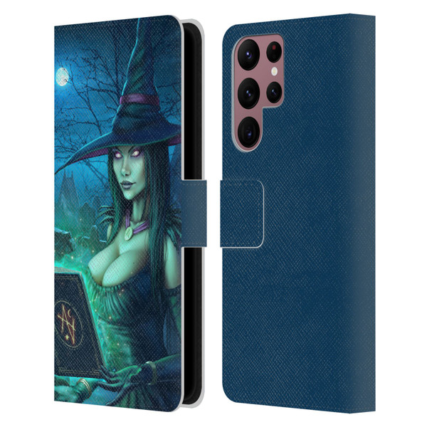 Christos Karapanos Dark Hours Witch Leather Book Wallet Case Cover For Samsung Galaxy S22 Ultra 5G