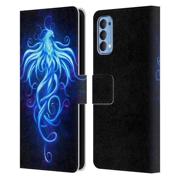 Christos Karapanos Phoenix 2 Royal Blue Leather Book Wallet Case Cover For OPPO Reno 4 5G