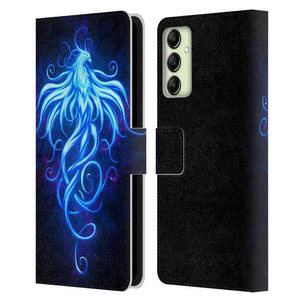 Christos Karapanos Phoenix 2 Royal Blue Leather Book Wallet Case Cover For Samsung Galaxy A14 5G
