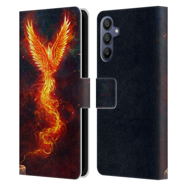 Christos Karapanos Phoenix 2 From The Last Spark Leather Book Wallet Case Cover For Samsung Galaxy A15