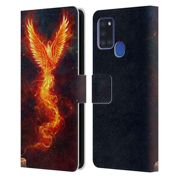 Christos Karapanos Phoenix 2 From The Last Spark Leather Book Wallet Case Cover For Samsung Galaxy A21s (2020)