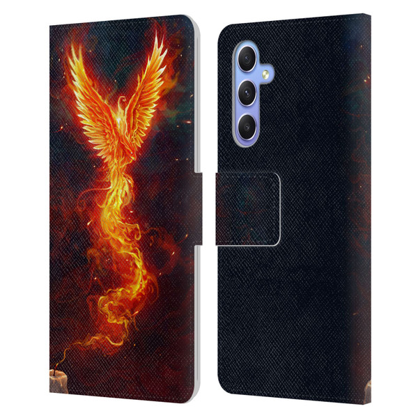 Christos Karapanos Phoenix 2 From The Last Spark Leather Book Wallet Case Cover For Samsung Galaxy A34 5G
