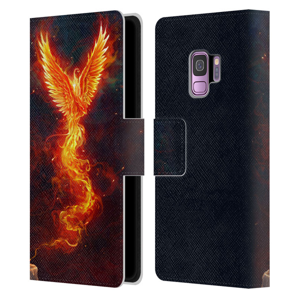Christos Karapanos Phoenix 2 From The Last Spark Leather Book Wallet Case Cover For Samsung Galaxy S9