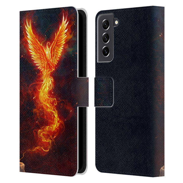 Christos Karapanos Phoenix 2 From The Last Spark Leather Book Wallet Case Cover For Samsung Galaxy S21 FE 5G
