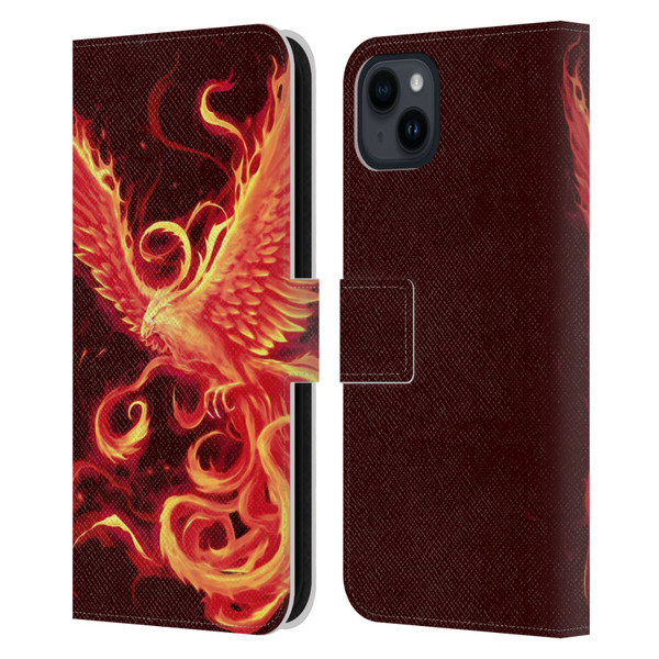 Christos Karapanos Phoenix 3 Resurgence 2 Leather Book Wallet Case Cover For Apple iPhone 15 Plus