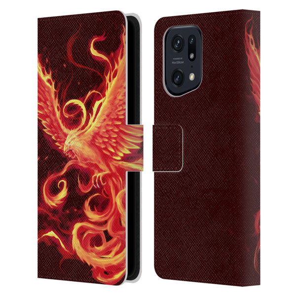 Christos Karapanos Phoenix 3 Resurgence 2 Leather Book Wallet Case Cover For OPPO Find X5 Pro