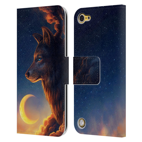 Jonas "JoJoesArt" Jödicke Wildlife 2 Golden Moon Leather Book Wallet Case Cover For Apple iPod Touch 5G 5th Gen