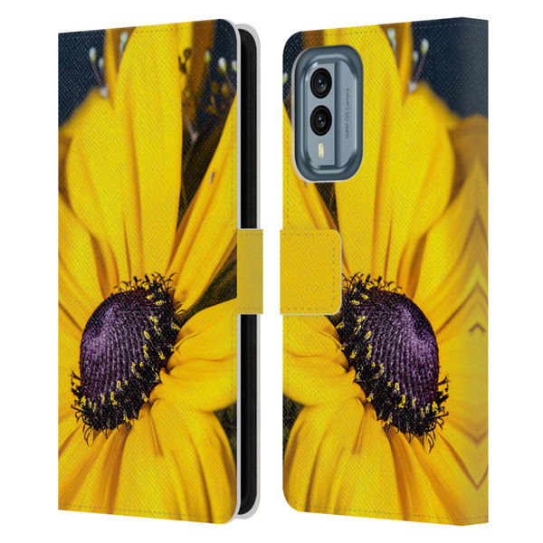 PLdesign Flowers And Leaves Daisy Leather Book Wallet Case Cover For Nokia X30