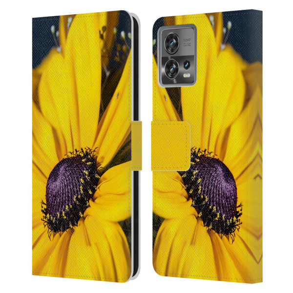 PLdesign Flowers And Leaves Daisy Leather Book Wallet Case Cover For Motorola Moto Edge 30 Fusion
