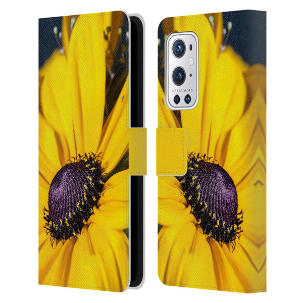 PLdesign Flowers And Leaves Daisy Leather Book Wallet Case Cover For OnePlus 9 Pro