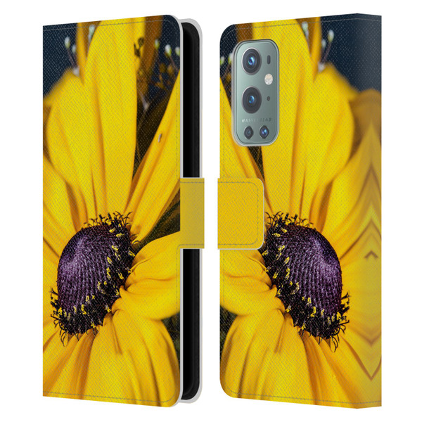 PLdesign Flowers And Leaves Daisy Leather Book Wallet Case Cover For OnePlus 9