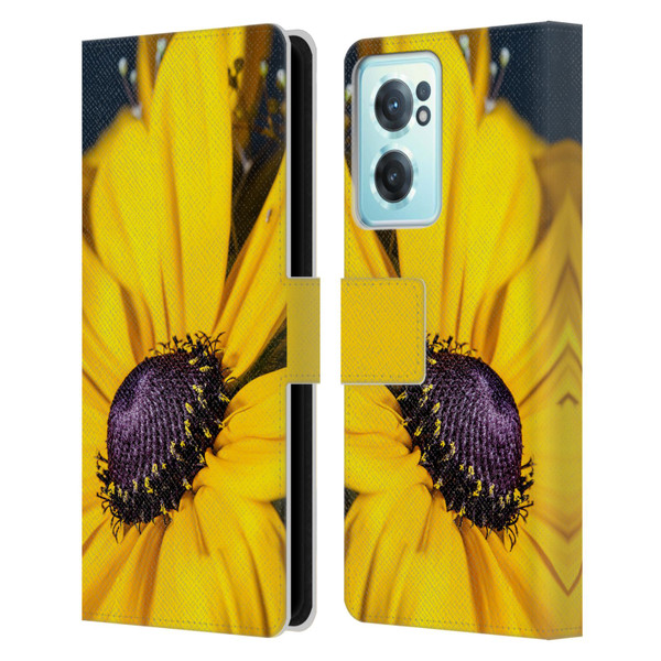 PLdesign Flowers And Leaves Daisy Leather Book Wallet Case Cover For OnePlus Nord CE 2 5G