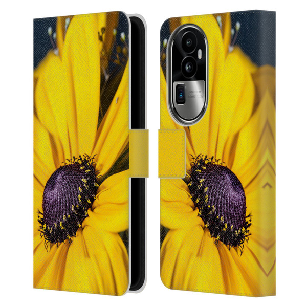PLdesign Flowers And Leaves Daisy Leather Book Wallet Case Cover For OPPO Reno10 Pro+