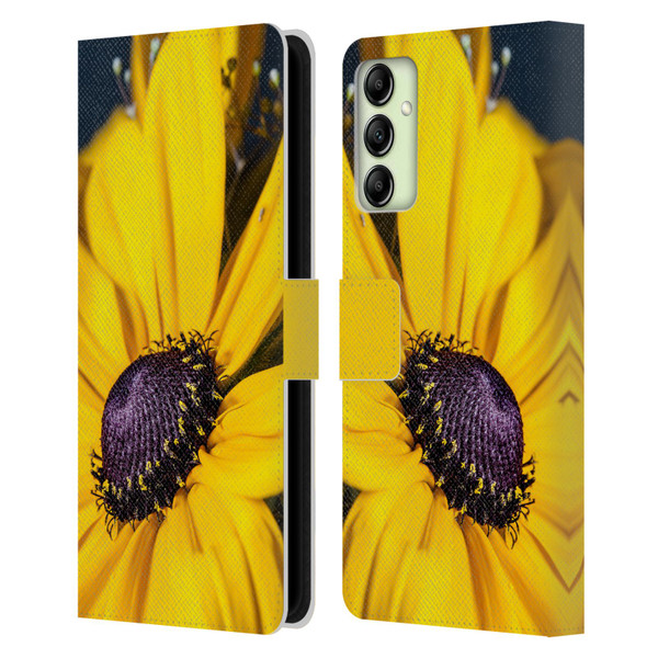 PLdesign Flowers And Leaves Daisy Leather Book Wallet Case Cover For Samsung Galaxy A14 5G