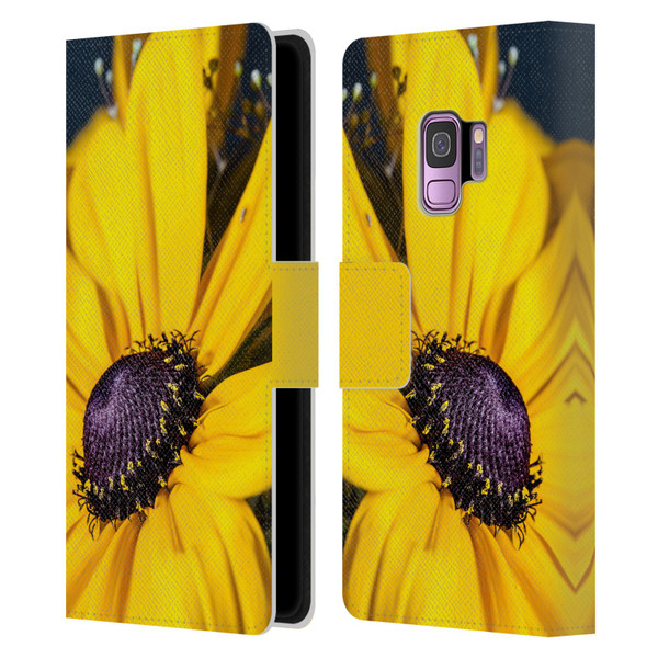 PLdesign Flowers And Leaves Daisy Leather Book Wallet Case Cover For Samsung Galaxy S9