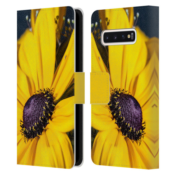 PLdesign Flowers And Leaves Daisy Leather Book Wallet Case Cover For Samsung Galaxy S10