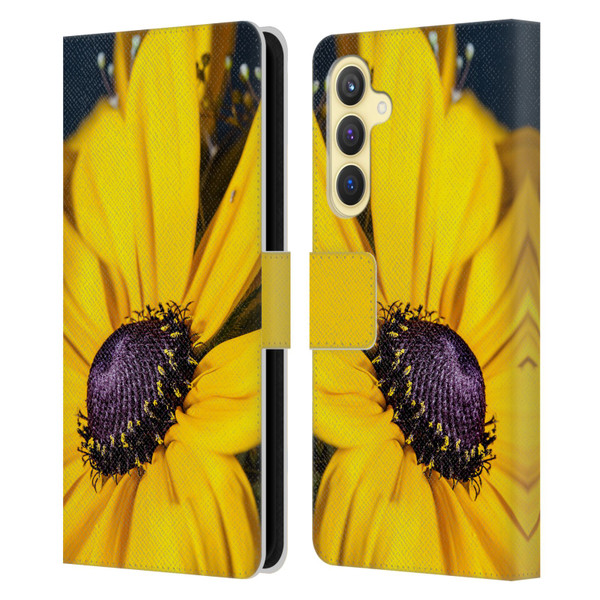 PLdesign Flowers And Leaves Daisy Leather Book Wallet Case Cover For Samsung Galaxy S23 FE 5G