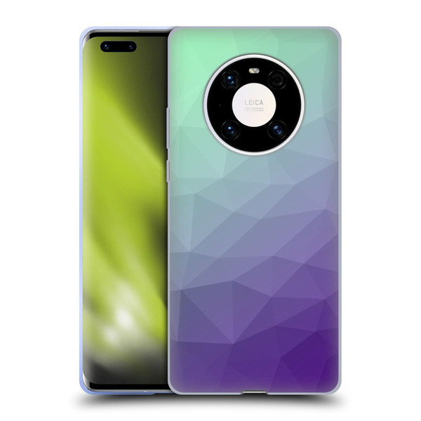 PLdesign Geometric Purple Green Ombre Soft Gel Case for Huawei Mate 40 Pro 5G