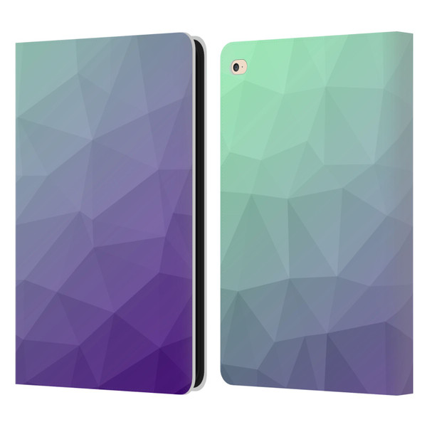 PLdesign Geometric Purple Green Ombre Leather Book Wallet Case Cover For Apple iPad Air 2 (2014)