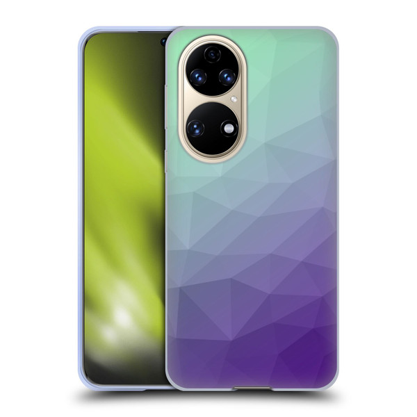 PLdesign Geometric Purple Green Ombre Soft Gel Case for Huawei P50